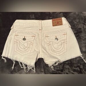 True Religion Keira White Denim Shorts. Size 27.